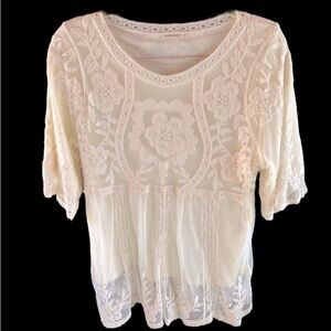 🆕 ANDTHEYWHY Lace Boutique Blouse size Large